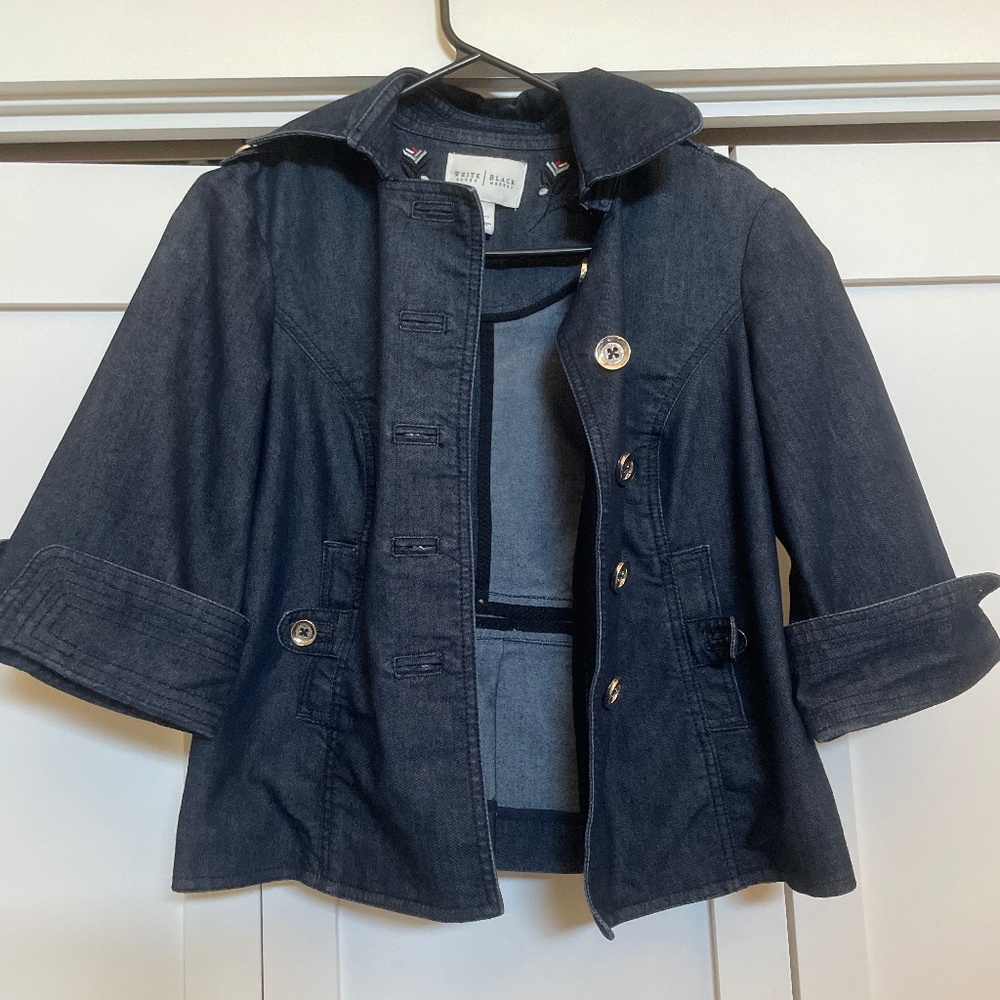 White House black market denim blazer